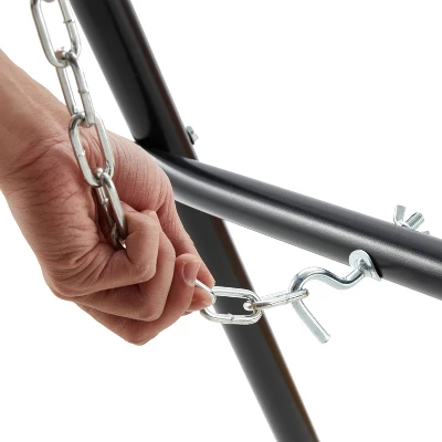 Jomeed Universal Multi Use Heavy Duty Steel 2 Person Indoor Outdoor Hammock Stand With Stabilizing Feet For Hammocks 9.5 To 14 Feet Long, Black 4 Jomeed Universal Multi Use Heavy Duty Steel 2 Person Indoor Outdoor Hammock Stand With Stabilizing Feet For Hammocks 9.5 To 14 Feet Long, Black - Image 4