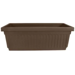 HC Companies 30-Inch Fluted Plastic Venetian Flower Box For Flowers, Vegetables, Or Succulents
