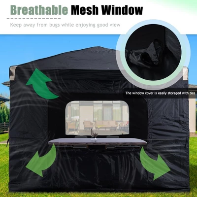 Aoodor 10' X 10' Pop Up Canopy Tent With Removable Mesh Window Sidewalls, Portable Instant Shade Canopy With Roller Bag 4 Aoodor 10' X 10' Pop Up Canopy Tent With Removable Mesh Window Sidewalls, Portable Instant Shade Canopy With Roller Bag - Image 4