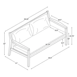 Linon Melita Acacia Two Seater Sofa Beige/White -Garden & Outdoors GUEST bd899e00 d5af 423d bdc7 40c34da49e86