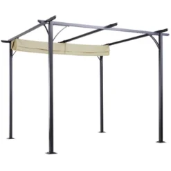Outsunny 10' X 10' Retractable Patio Gazebo Pergola With UV Resistant Outdoor Canopy & Strong Steel Frame -Garden & Outdoors GUEST bdfca953 8aa1 4b31 b042 dbcb9f93fbd3