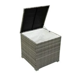 4pc Wicker Patio Sectional Seating Set With Cushions - Gray/Beige - GODEER -Garden & Outdoors GUEST be3f7592 f0a2 4c74 b29e c1fe35167a75