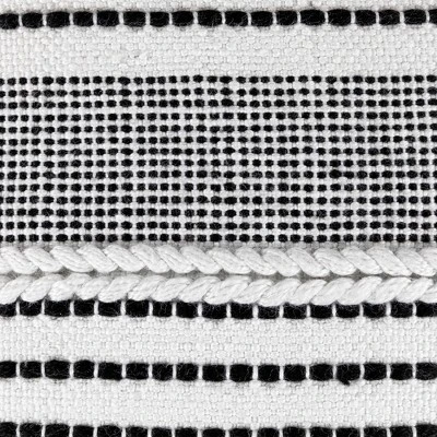 Northlight 18" White And Black Striped Outdoor Woven Pouf Ottoman 4 Northlight 18" White And Black Striped Outdoor Woven Pouf Ottoman - Image 4