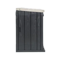 Toomax Stora Way All-Weather Outdoor Horizontal 4.25' X 2.5' Storage Shed Cabinet For Trash Cans, Garden Tools, And Yard Equipment, Taupe Gray/Brown