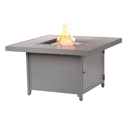 42" Square 55000 BTUs Propane Glass Fire Pit Table Set With 2 Covers - Gray - Oakland Living 9 42" Square 55000 BTUs Propane Glass Fire Pit Table Set With 2 Covers - Gray - Oakland Living - Image 9