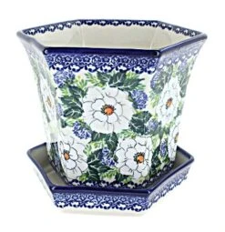 Blue Rose Polish Pottery 155 Kalich Large Hexagonal Flower Pot -Garden & Outdoors GUEST c065a50d e52f 4e42 93f7 11cef70dcdeb