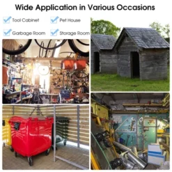 Costway 8'x6' Outdoor Storage Shed Galvanized Steel Tool House Organizer For Garden Yard -Garden & Outdoors GUEST c2314808 a3e9 4e35 a8b6 bdec8d2ed284