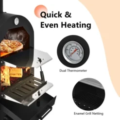 Costway Outdoor Pizza Oven Wood Fire Pizza Maker Grill W/ Pizza Stone & Waterproof Cover -Garden & Outdoors GUEST c2a2ec5e 154f 4128 ac10 fed166c1f0f4