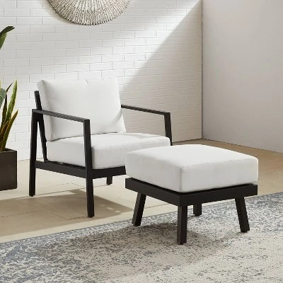 Linon Lark Aluminum Ottoman 1 Linon Lark Aluminum Ottoman