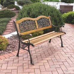 Sunnydaze Decor Sunnydaze 2-Person Ivy Crossweave Design Cast Iron And Wood Frame Outdoor Garden Bench 7 Sunnydaze Decor Sunnydaze 2-Person Ivy Crossweave Design Cast Iron And Wood Frame Outdoor Garden Bench -Garden & Outdoors GUEST c3700976 4d7f 4f03 84b6 dc2b11f46b52
