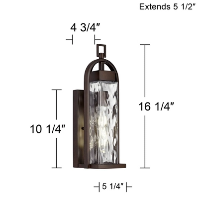 Possini Euro Design Winona Modern Outdoor Wall Light Fixture Bronze 16 1/4" Water Glass For Post Exterior Barn Deck House Porch Yard Posts Patio Home 7 Possini Euro Design Winona Modern Outdoor Wall Light Fixture Bronze 16 1/4" Water Glass For Post Exterior Barn Deck House Porch Yard Posts Patio Home - Image 7