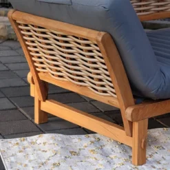 Cambridge Casual Auburn Teak & Wicker Outdoor Patio Daybed With Cushion Brown/Blue 14 Cambridge Casual Auburn Teak & Wicker Outdoor Patio Daybed With Cushion Brown/Blue -Garden & Outdoors GUEST c53031c4 9097 40ac b63a 69d3a36ac360