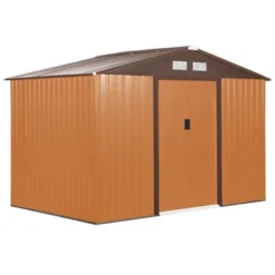 Outsunny Metal Storage Shed Garden Tool House With Double Sliding Doors, 4 Air Vents For Backyard, Patio -Garden & Outdoors GUEST c5c05623 ff9f 425a b060 3dadcc44c727