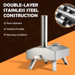 Costway Wood Pellet Pizza Oven Pizza Maker Portable Outdoor Pizza Stone W/ Foldable Leg -Garden & Outdoors GUEST c5ed49e4 17a2 4623 ab46 d4f80c70a6ec