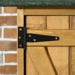 Outsunny Outdoor Storage Cabinet Wooden Garden Shed Utility Tool Organizer With Waterproof Asphalt Rood, Lockable Doors, 3 Tier Shelves For Lawn, Backyard -Garden & Outdoors GUEST c62982c5 fb76 46cf b1f2 6148cdf21872