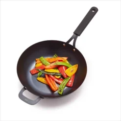 OXO 12" Steel Open Wok With Silicone Sleeve Black -Garden & Outdoors GUEST c6a3c607 80ef 480a 9095 a4d16df156a4