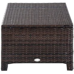 Outsunny 2 Pc 20" Outdoor PE Rattan Wicker Ottoman, Fade-Resistant Patio Footrest With Soft Cushion, Steel Frame, Dark Brown, White -Garden & Outdoors GUEST c841fbc8 1126 47c7 8fb3 702614122c53