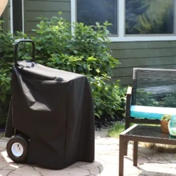 Sunnydaze Decor Sunnydaze Outdoor Firewood Log Rack Cart Carrier With Heavy-Duty Weather-Resistant Polyester Cover - Black -Garden & Outdoors GUEST cb256b6d 700b 4dac b013 b11e4d59a739