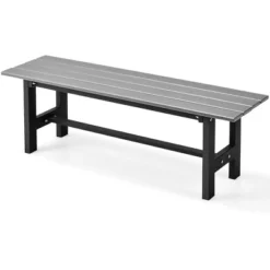 Tangkula Outdoor HDPE Bench W/ Metal Frame 47" X 14" X 16" For Yard Garden -Garden & Outdoors GUEST cb2ccafe 1297 49f1 a288 da0516867549