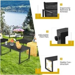Costway 4PCS Patio Furniture Conversation Set Sofa Loveseat Armrest Garden Deck -Garden & Outdoors GUEST cb32706d 4cd6 46fd 9ec7 348c306ae2c8