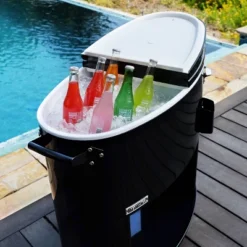 80qt Sporty Oval Rolling Patio Cooler - Permasteel -Garden & Outdoors GUEST cbd764b6 3ba5 4009 8d8b 4d437c8cadfb