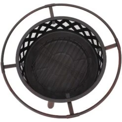 Sunnydaze Decor Sunnydaze Outdoor Camping Or Backyard Crossweave Cut Out Fire Pit With Spark Screen, Log Poker, And Metal Wood Grate - Bronze -Garden & Outdoors GUEST ccf49de9 2d4e 437d 892f e82e36810d6f