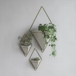 Set Of 2 Trigg Wall Display Planters White/Brass - Umbra -Garden & Outdoors GUEST ceab7996 c753 4e4e be58 b47ab3ad22ea