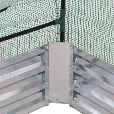 Sunnydaze Decor Sunnydaze Steel Raised Garden Bed With Greenhouse Cover - Green 4 Sunnydaze Decor Sunnydaze Steel Raised Garden Bed With Greenhouse Cover - Green - Image 4