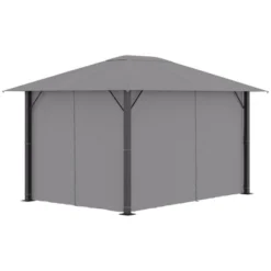 Outsunny 13' X 10' Patio Gazebo Outdoor Canopy Shelter With Sidewalls, Vented Roof, Aluminum Frame For Garden, Lawn, Backyard And Deck -Garden & Outdoors GUEST cf89d6e9 2fd7 4286 aa54 702bd7a2c7f2