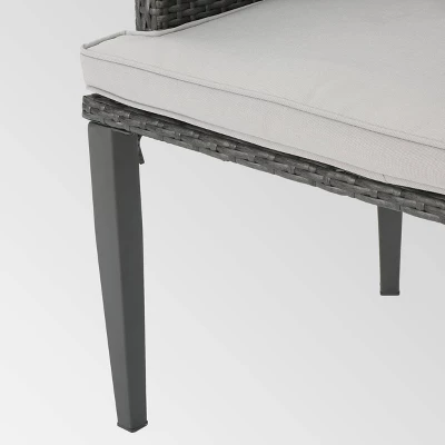 Hillhurst 4pk Wicker Dining Chairs Gray - Christopher Knight Home 4 Hillhurst 4pk Wicker Dining Chairs Gray - Christopher Knight Home - Image 4