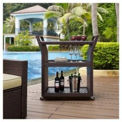 Crosley Palm Harbor Outdoor Wicker Bar Cart -Garden & Outdoors GUEST d0c6cf6e 934c 43cd 9767 b85be6860386