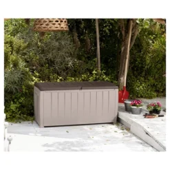 Novel 90 Gallon Outdoor Storage Box - Beige/Brown - Keter -Garden & Outdoors GUEST d1c9fe73 bbfd 493b 91fe f8d2d8ce4b05