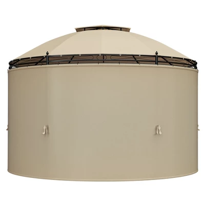 Tangkula 11.5'Outdoor Patio Round Dome Gazebo Canopy Shelter Double Roof Steel Brown 8 Tangkula 11.5'Outdoor Patio Round Dome Gazebo Canopy Shelter Double Roof Steel Brown - Image 8