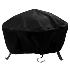 Sunnydaze Decor Sunnydaze Outdoor Heavy-Duty Weather-Resistant Vinyl PVC Round Fire Pit Cover With Drawstring Closure - Black -Garden & Outdoors GUEST d1e38792 f448 4c35 9479 6298b3b22295