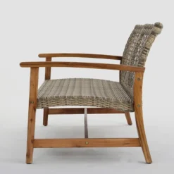 Hampton Wicker Loveseat - Natural/Gray - Christopher Knight Home -Garden & Outdoors GUEST d4a90277 9791 403f a21d 1e683a1685a0