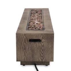 Wellington Outdoor 50000 BTU Rectangular Fire Pit Wood Pattern Brown - Christopher Knight Home -Garden & Outdoors GUEST d53f477a 1ca8 43f1 9f19 e474ceeec3aa