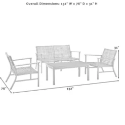 Ridley 4pc Outdoor Wicker & Metal Conversation Set - Gray - Crosley -Garden & Outdoors GUEST d712ef1a 9f20 451c 9bb6 f1bf2337b3a9