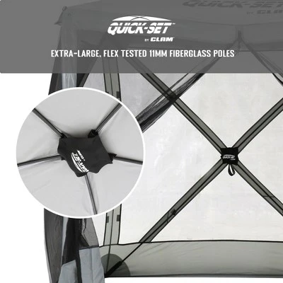 CLAM Quick-Set Traveler Portable Pop Up Outdoor Camping Gazebo Sided Canopy Shelter With Ground Stakes And Carrying Bag 2 CLAM Quick-Set Traveler Portable Pop Up Outdoor Camping Gazebo Sided Canopy Shelter With Ground Stakes And Carrying Bag - Image 2