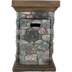 Sunnydaze Decor Sunnydaze Outdoor Cast Rock Design Propane Gas Fire Pit Column For Outside Patio & Deck With Lava Rocks, Waterproof Cover And Steel Burner - 30" -Garden & Outdoors GUEST d847fe93 646c 4fc1 a2ac 87fe9cba4e16