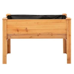 Outsunny 48'' Fir Wood Raised Garden Bed With Tool Hooks, Elevated Planter Box Stand With Unique Funnel Design For Backyard, Patio To Grow Vegetables -Garden & Outdoors GUEST d89c3fce ca49 4feb b405 82b368c08dfe