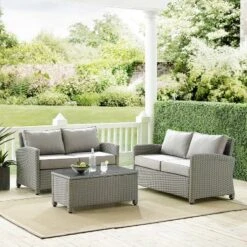 Bradenton 3pc Outdoor Wicker Seating Set - Crosley 14 Bradenton 3pc Outdoor Wicker Seating Set - Crosley -Garden & Outdoors GUEST d9d4e00d c93f 4607 9520 0f3a85a1dc83