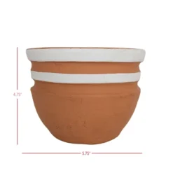 White Striped Terracotta Planter By Foreside Home & Garden -Garden & Outdoors GUEST daa1f514 08f3 4913 9823 7c17b9818e39