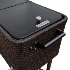 80qt Portable Rolling Patio Cooler Dark Wicker - Permasteel -Garden & Outdoors GUEST db1832b2 7ada 4276 ab75 d4c057b41680