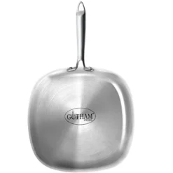 Gotham Steel 9.5" Stainless Steel Square Nonstick Fry Pan With Stay Cool Handle
