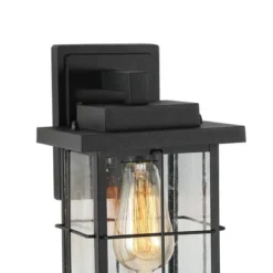 11" Metal/Seeded Glass Modern Outdoor Wall Light Black - LNC -Garden & Outdoors GUEST dc06b3f2 2d7f 46f2 bb44 5294f43b58b7