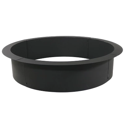 Sunnydaze Decor Sunnydaze Outdoor Heavy-Duty Steel Portable Above Ground Or In-Ground Round Fire Pit Liner Ring - Black 2 Sunnydaze Decor Sunnydaze Outdoor Heavy-Duty Steel Portable Above Ground Or In-Ground Round Fire Pit Liner Ring - Black - Image 2