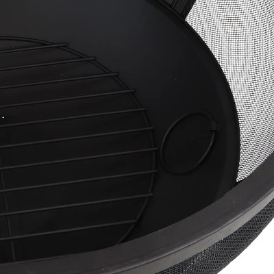 Sunnydaze Decor Sunnydaze Outdoor Portable Camping Or Backyard Flaming Sphere Ball Fire Pit With Built-In Spark Screen - 30" - Black 3 Sunnydaze Decor Sunnydaze Outdoor Portable Camping Or Backyard Flaming Sphere Ball Fire Pit With Built-In Spark Screen - 30" - Black - Image 3