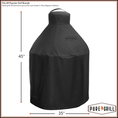 Pure Grill 27-Inch Ceramic Grill Cover For All Large Kamado Charcoal BBQ Grill Brands, Universal Fit Cover - 35" Dia X 45" H 5 Pure Grill 27-Inch Ceramic Grill Cover For All Large Kamado Charcoal BBQ Grill Brands, Universal Fit Cover - 35" Dia X 45" H - Image 5