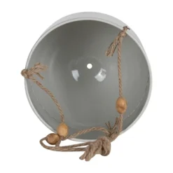 Gray Metal, Rope & Wood Large Hanging Planter - Foreside Home & Garden -Garden & Outdoors GUEST dd0b3c1d 0ba3 434b a089 cf260cb935ed