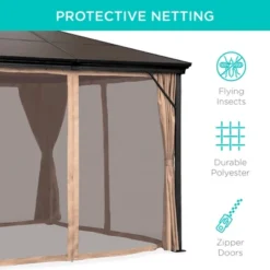 Best Choice Products 10x10ft Hardtop Gazebo, Outdoor Aluminum Canopy For Backyard, Garden W/ Side Curtains, Netting -Garden & Outdoors GUEST dd390039 d4e1 49bb abb6 ddaae8989447